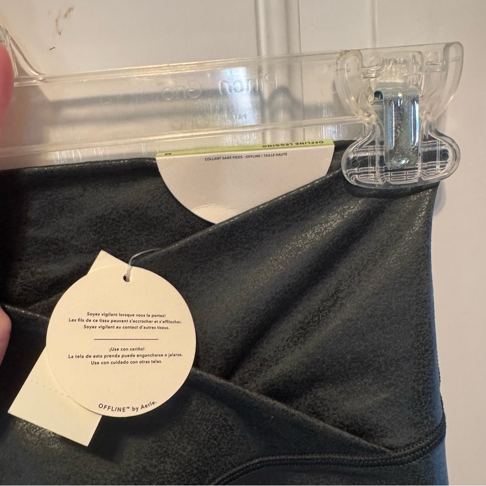 NWT Aerie Metallic Green Offline Crossover Leggings - Picture 5 of 6